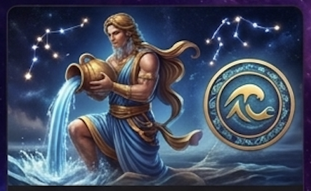 Engraving of the water-bearer, Aquarius